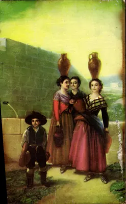 Las Mozas del Cantaro (Goya) — Museu do Prado, Madrid — Edição Tarjeta Postal