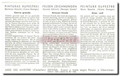 Pinturas rupestres — Barranco-Gasulla (Cueva Remigia) — Ares del Maestre (Castellón) — Kopie i tekst zgodnie z Porcar y Obermaier — Rewers