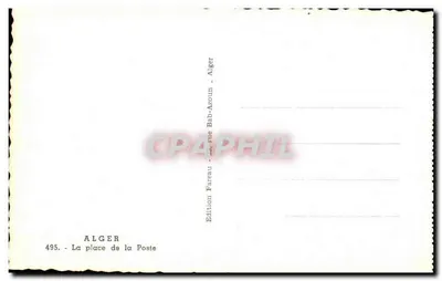 Argel - A praça da Correios — Edição Faraeu, rua Bab-Azoun, Argel — Verso