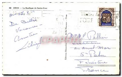 Basílica de Santa-Cruz — Oran — Edições Alexandre Sirey — Verso