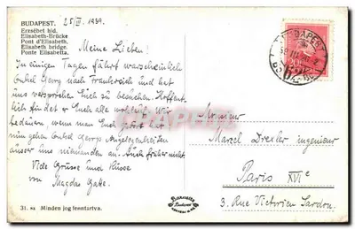 Ponte de Elizabeth — Budapeste — editor Baracse, n°31 — Verso