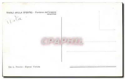 Tivoli (Villa d'Este) — Fontana dell'organo idraulico — Ed. L. Provizi, n° 31 — Verso