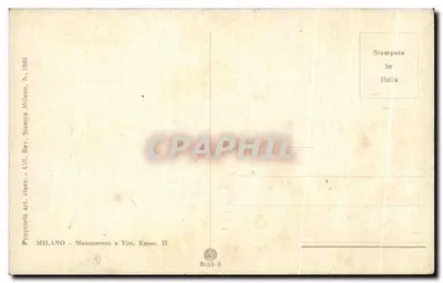 Milano - Pomnik Wiktora Emanuela II — wydawca Uff. Rev. Stampa, nr 2653-8 — Rewers