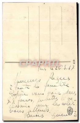 Młyn wiatrowy — Wielkanoc — wydawca Bonvivant, nr 618 — Rewers