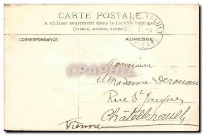Triomfboog van Besançon — historisch gravure — J. Liard, Edit. Besançon — Achterkant