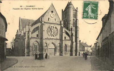 Chambly (Oise) — Facha da Igreja Notre-Dame — Edit. P. Froment, tabacs - Chambly (Oise)