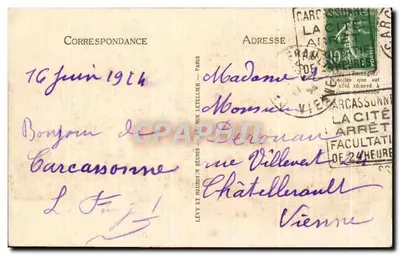Carcassonne (Cidade) — Interior dos Muros (lado sul) e o Teatro — L.I. n°26 — Verso