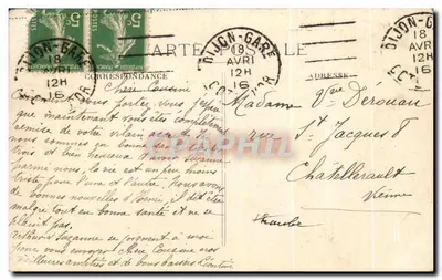 Dijon — Liceum dla Dziewcząt — Rue Condorcet — Rewers