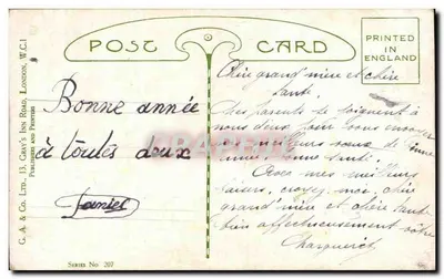 Pai Natal com três crianças — G.A. & Co. Ltd. — Série No 207 — Verso