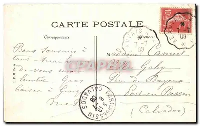 Bilhete postal antigo Ecouen O Castelo Servindo como Pensionato para as Moças da Legião de Honra Moutons Berger — Verso