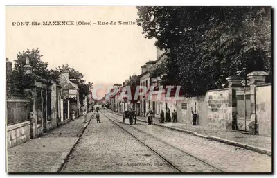 Ponte Santa Maxência (Oise) - Rue de Senlis — editor Vandenhove, bilinéaire