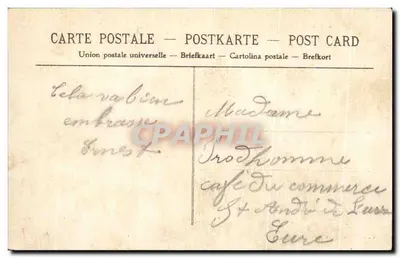 Bilhete postal antigo Semur Château de Bourbilly — Verso