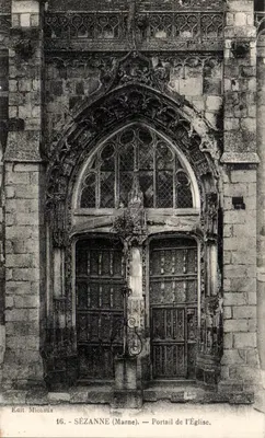 Sézanne (Marne) — Portal da Igreja — Edit. Michaux n°16