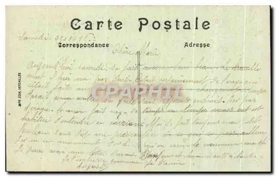 Bilhete postal antigo Pont Sainte Maxence Place de l'Église Boulangerie — Verso