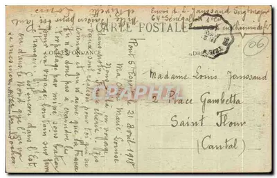 NICE - Widok z Zamku między sosnami — Wydawca: Éd. G. Giret, nr 196 — Rewers