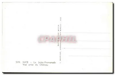 NICE - La Jetée-Promenade - Widok z zamku — Wydawca G. Montillet, następcy, ulica Marcelin, Nice — Rewers