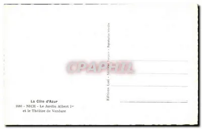 El Jardín de Alberto I — Niza — Ediciones Loël — Reverso