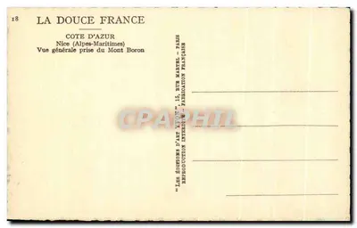 Allgemeiner Blick auf Nice — vom Mont Boron aus aufgenommen — Les Éditions d'Art Avon — Rückseite