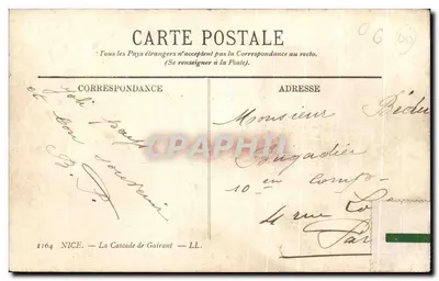 Nice — Kaskada Gairant — wydawca nieznany, nr 1164 — Rewers