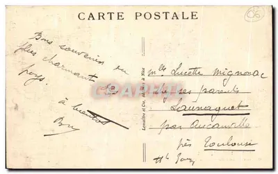Monumento da Rainha Vitória — Nice-Cimiez — editor Lonataire et Cie, n° 102 — Verso