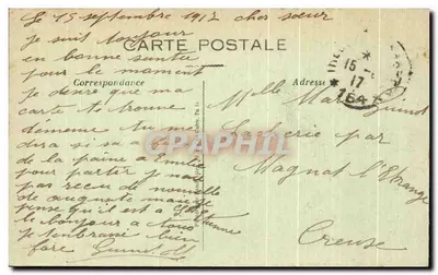 Fosy zamku HAM (Somme) zniszczone przez Wandalów — Francuzi, pamiętajmy (1917) — Wydawca Visé Paris — Rewers