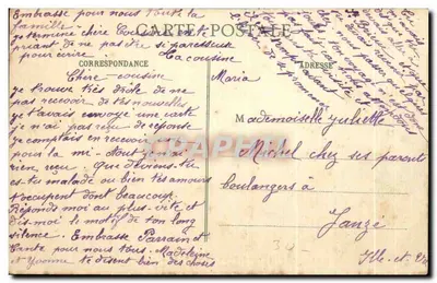 Perdão das Flores de Pommiers de St-Méen (I.-et-V.), 7 de Agosto de 1910 — O Cortejo saindo da Praça da Igreja para desfilar pela Cidade — Verso