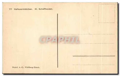 Hallauer 女孩 — 施瓦本州沙夫豪森 — Wehrli A.-G., 基尔兴贝格-苏黎世 — 背面