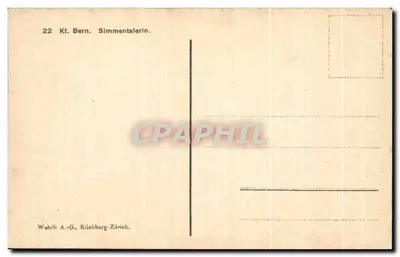 Młoda kobieta w sukni z motywami — stroj w stylu wiktoriańskim — wydawca Wohrli A.-G., Kilehberg-Zürich — Rewers