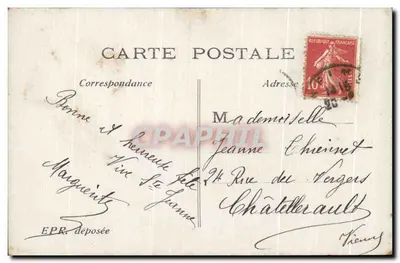 Mulher com buquê de rosas — Bonne Hâte — EPR, série 196 — Verso