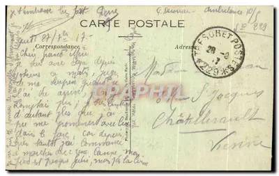 Kerk van Beauzée-sur-Aire — Ruïnes na de Grote Oorlog 1914-17 — Phot-Express, Vise Parijs — Achterkant