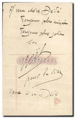 Mujer al borde del mar — tarjeta postal con texto multilingüe y firma — editor anónimo, n° 6375/76 — Reverso
