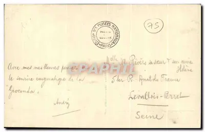 La Joconde — Musée du Louvre — Édition des Musées Nationaux — Verso
