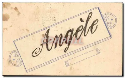 Bilhete postal antigo Fantasia Anjo nome