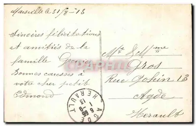 Porte Bonheur — cena de campo com casa e árvore — editor Calife, n°409 — Verso