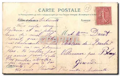 Une pensée — texte orné de fleurs — de La Pallicice — Verso