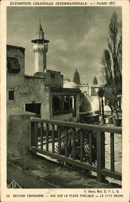Section Tunisienne — Vue sur la Place Publique — Le Café Maure — Exposition Coloniale Internationale, Paris 1931