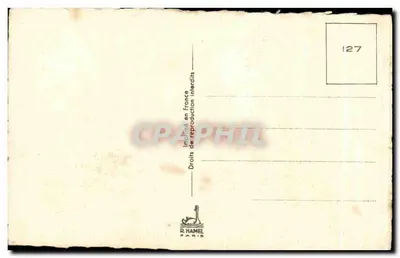 Meisje met bloemenwagen — Verjaardag — R. HAMEL, n°127 — Achterkant