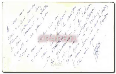 Femme joyeuse sur une balance — illustration humoristique avec texte imprimé et manuscrit — éditeur FRANÇAISE — Verso