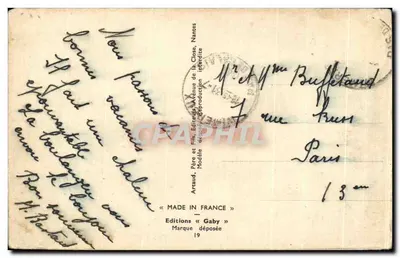 Bain annuel — scène de plage avec personnages caricaturaux — Éditions Gaby — Verso