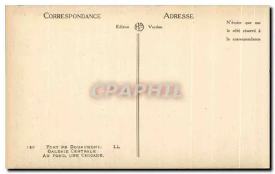 Fort Douaumont — Central Gallery — Edition Verdun n°128 — Back