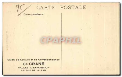 Salon odczytu i korespondencji — CIE CRANE — 23, rue de la Paix — Paryż — Rewers
