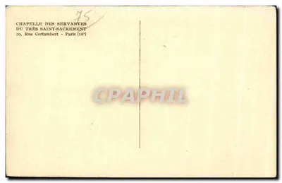Capela das Servas do Santíssimo Sacramento — Paris 16e — editor desconhecido, n° de série 45 — Verso