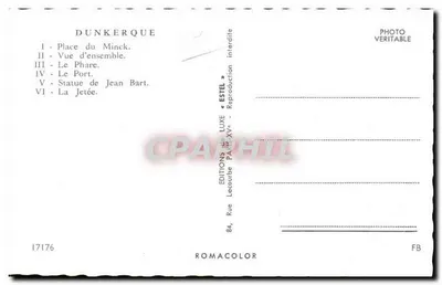 Dunkerque — widok panoramiczny — Wydawnictwo Lecourbe, n° 17176 — Rewers