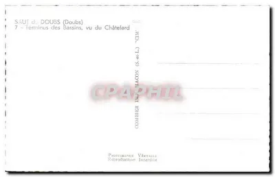 Saut du Doubs (Doubs) — Eindpunt van de Bassins, uitzicht vanaf Châtelard — CIM — Achterkant