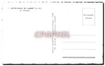 Notre-Dame de Laghet (A.-M.) — A Virgem — Éditions Gilletta, Nice — Verso