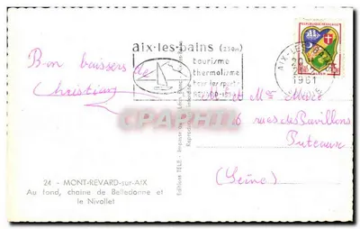 Mont-Revard-sur-Aix — cadeia de Belledonne — Éditions TéLÉ — Verso