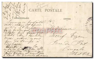 Paryż - Widok Instytutu i Mostu Sztuki — wydawca Combier, nr 97 — Rewers