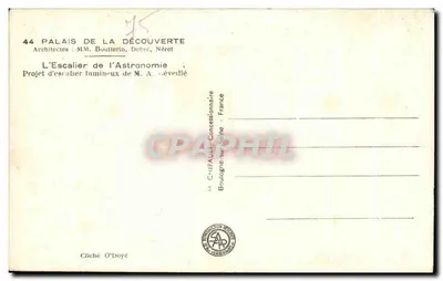 Pałac Odkryć — Schody Astronomii — Projekt luminouskich schodów M. A. Léveillé — Rewers