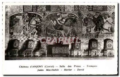 Castelo de Anjony (Cantal) — Sala dos Cavaleiros — Frescos de Judas Macchabéia, Héctor, Davi