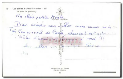 Les Sables d'Olonne (Vendée) — Het jachtmeren — Uitgaven Pierre Artaud — Achterkant